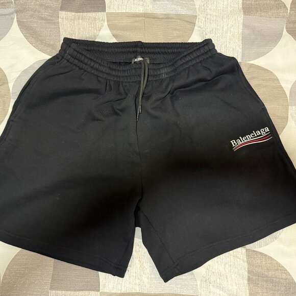 Balenciaga Unisex Political Campaign Sweat Shorts Black Size Large